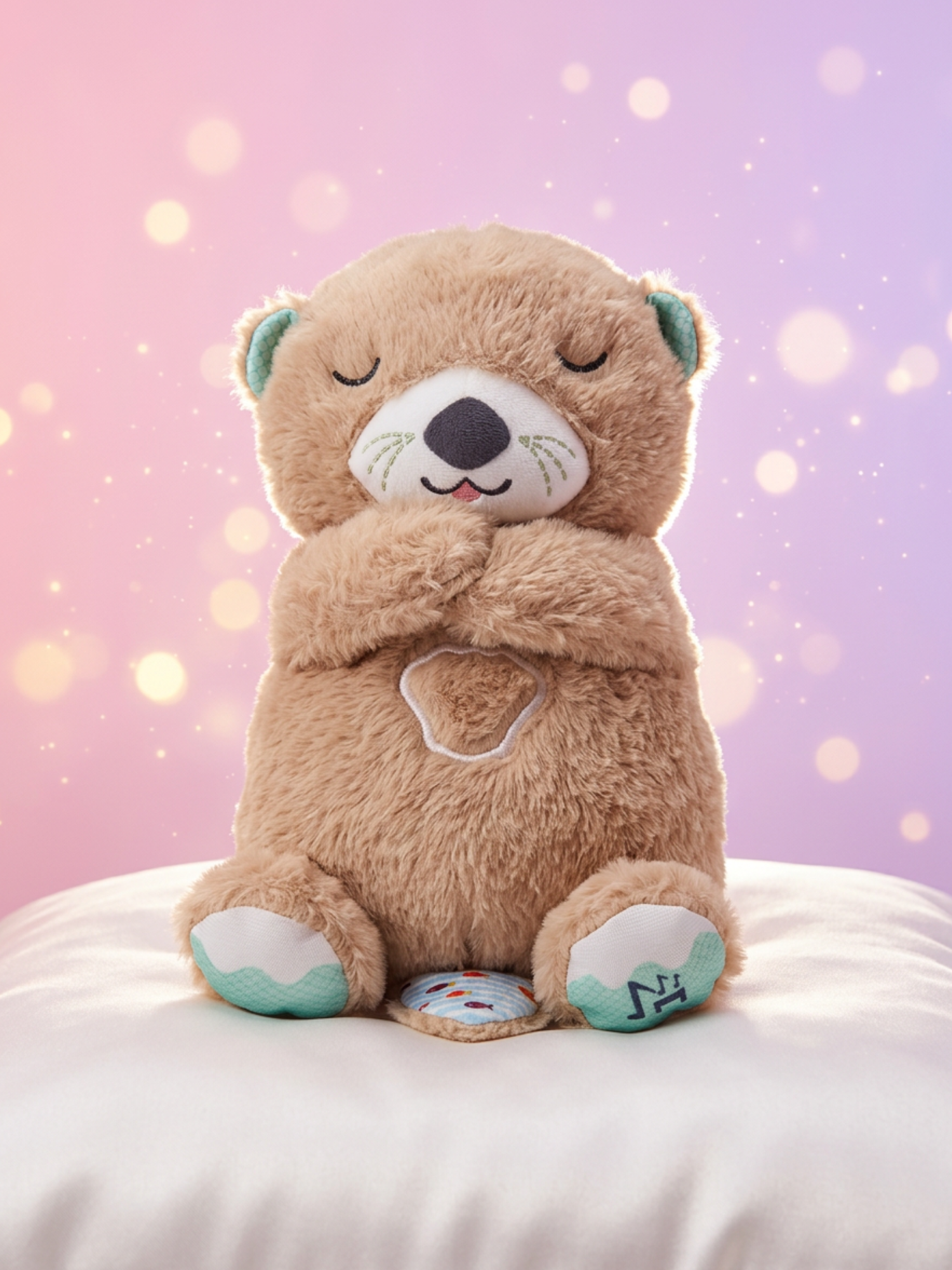 Peluche nutria bebé en manos - vista detalle
